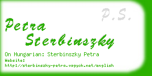petra sterbinszky business card